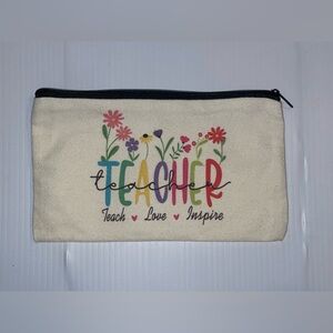 Floral Teacher Canvas Pouch